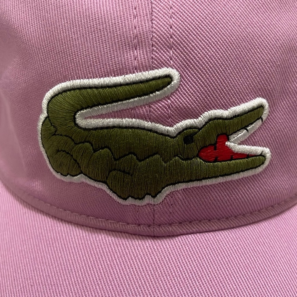 Lacoste Pink Baseball Cap with Green Crocodile Patch - Picture 2 of 8